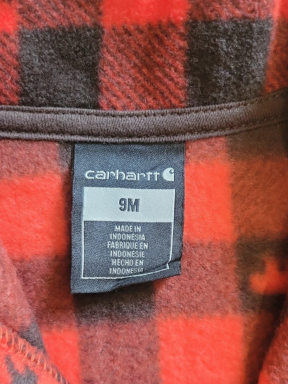 Carhartt Red and Black Buffalo Plaid Fleece One-Piece